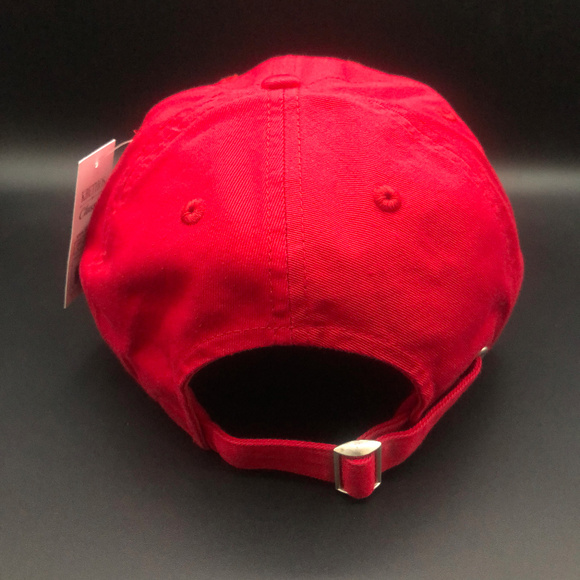 Marijuana Leaf Dad Hat Red - Picture 3 of 3